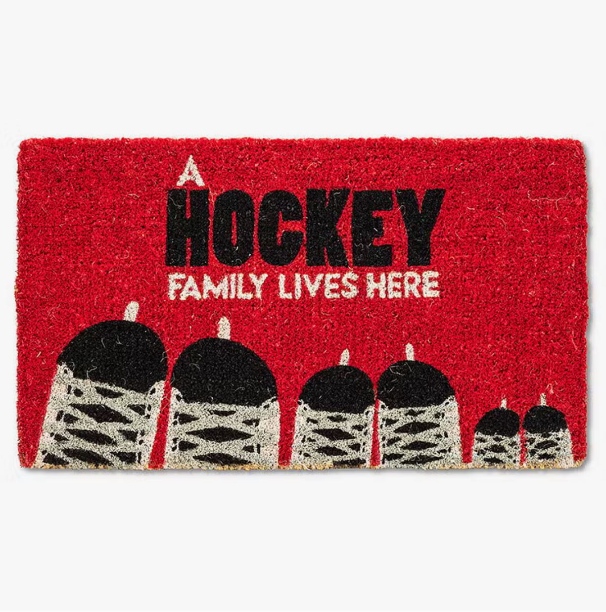 "A Hockey Family Lives Here" Doormat