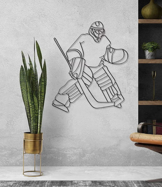 Ice Hockey Goalie Metal Wall Décor