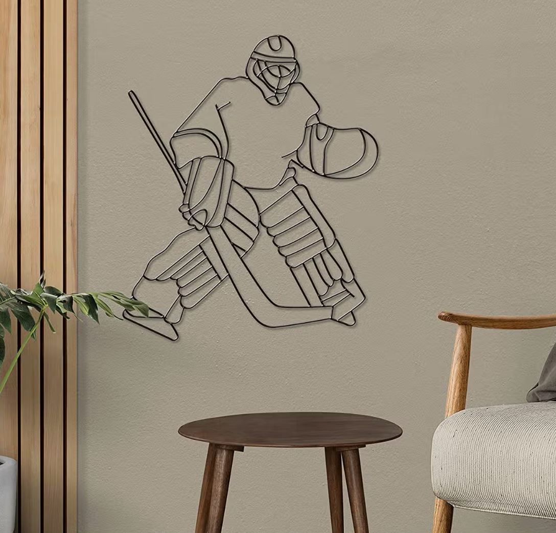 Ice Hockey Goalie Metal Wall Décor