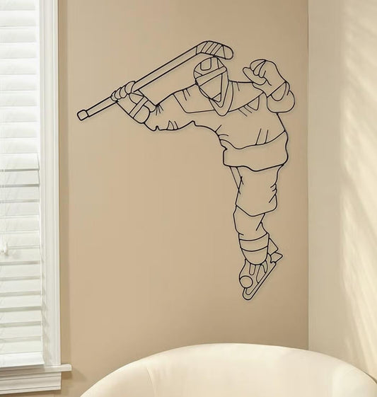 Ice Hockey Player Metal Wall Décor