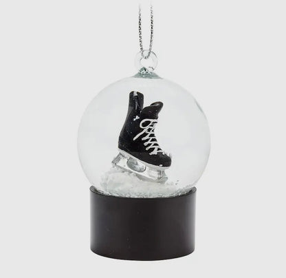 Ice Hockey Skate Snow Globe Ornament