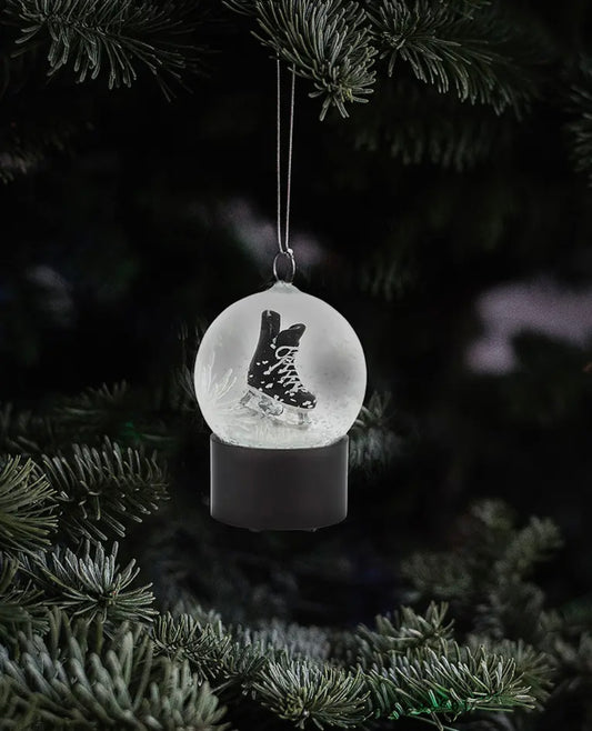 Ice Hockey Skate Snow Globe Ornament