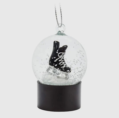 Ice Hockey Skate Snow Globe Ornament