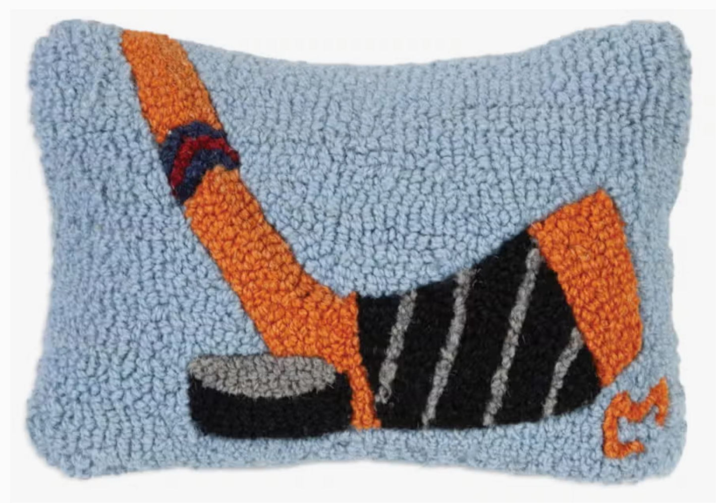 Ice Hockey Stick Decorative Hand Hooked Pillows